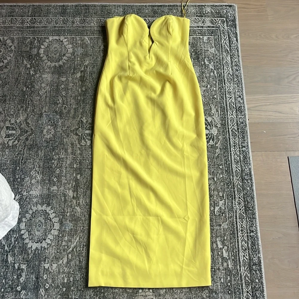 Bardot Strapless Yellow Dress - Picture 6 of 9